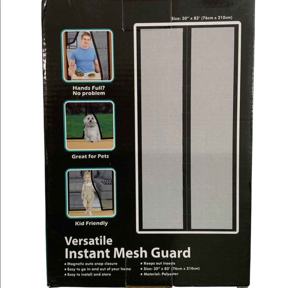 Magnetic Screen Door Versatile Instant Mesh Guard 30x83 - Picture 3 of 8
